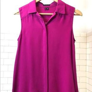 Theory silk blouse, sleeveless size small s/p